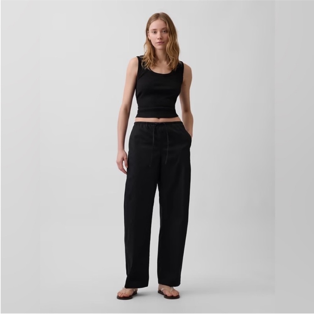 NEW! GAP Black Poplin Easy Barrel Pants - 🖤 896423 - Large